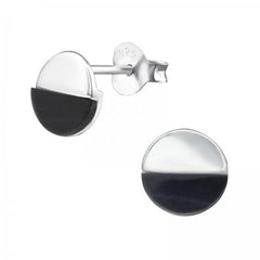 Silver Round Stud Earrings