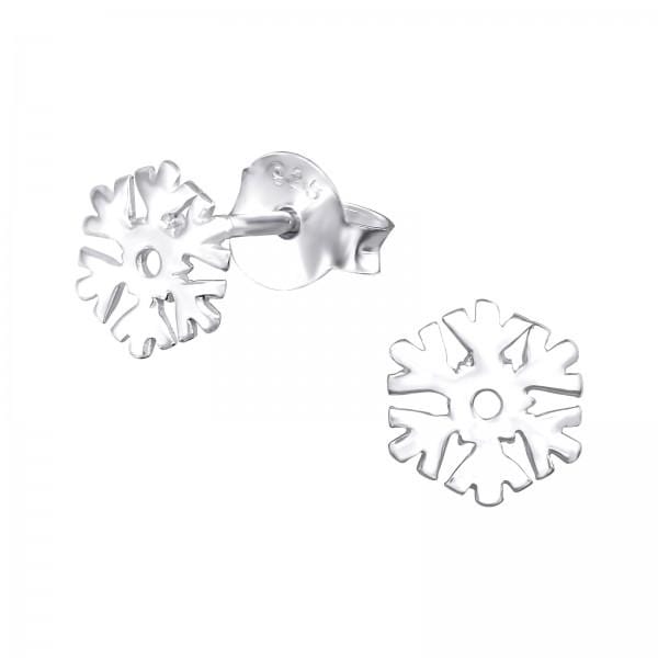 Silver Snowflake Stud Earrings