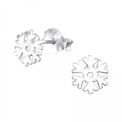 Silver Snowflake Stud Earrings