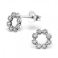 Silver Flower Stud Earrings
