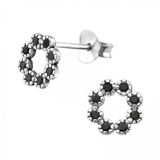 Silver Flower Stud Earrings