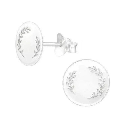 Silver Leaf Stud Earrings