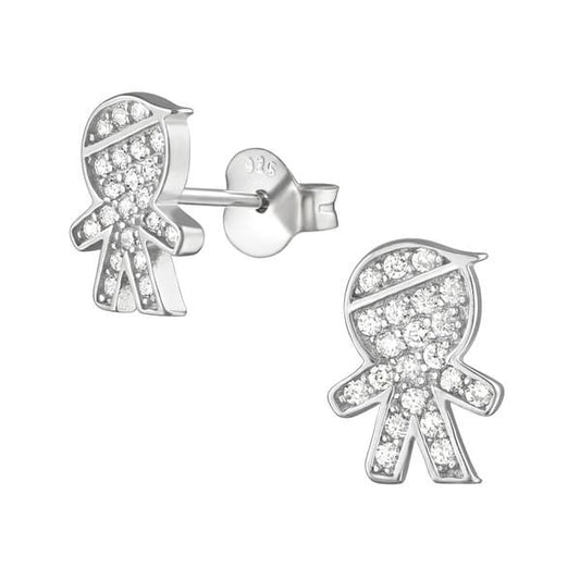 Silver Boy Stud Earrings