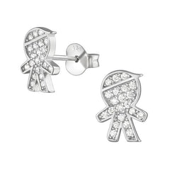 Silver Boy Stud Earrings