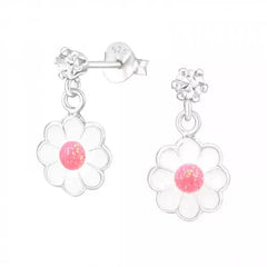 Kids Silver Stud Hanging Earrings