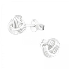 Silver Knot Ear Studs