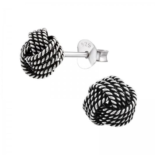 Silver Knot Stud Earrings