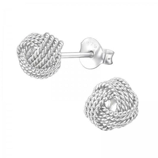 Silver Knot Stud Earrings