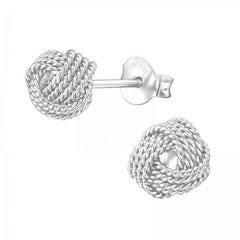 Silver Knot Stud Earrings