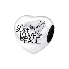 Sterling Silver Live Love Peace Bead