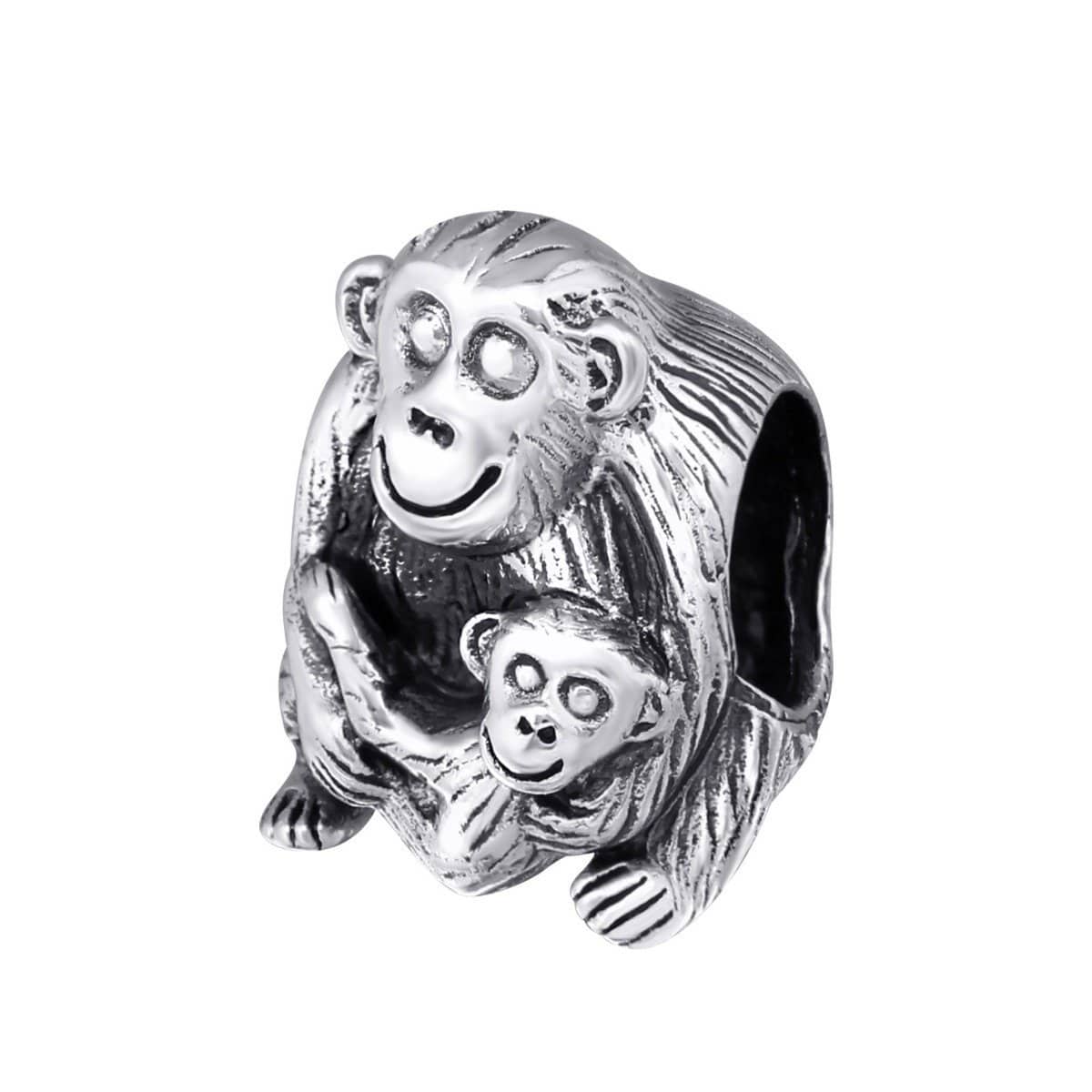 Sterling Silver Monkey Bead