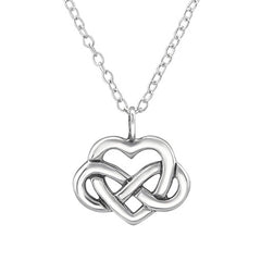 Sterling Silver Celtic Heart Knot Necklace