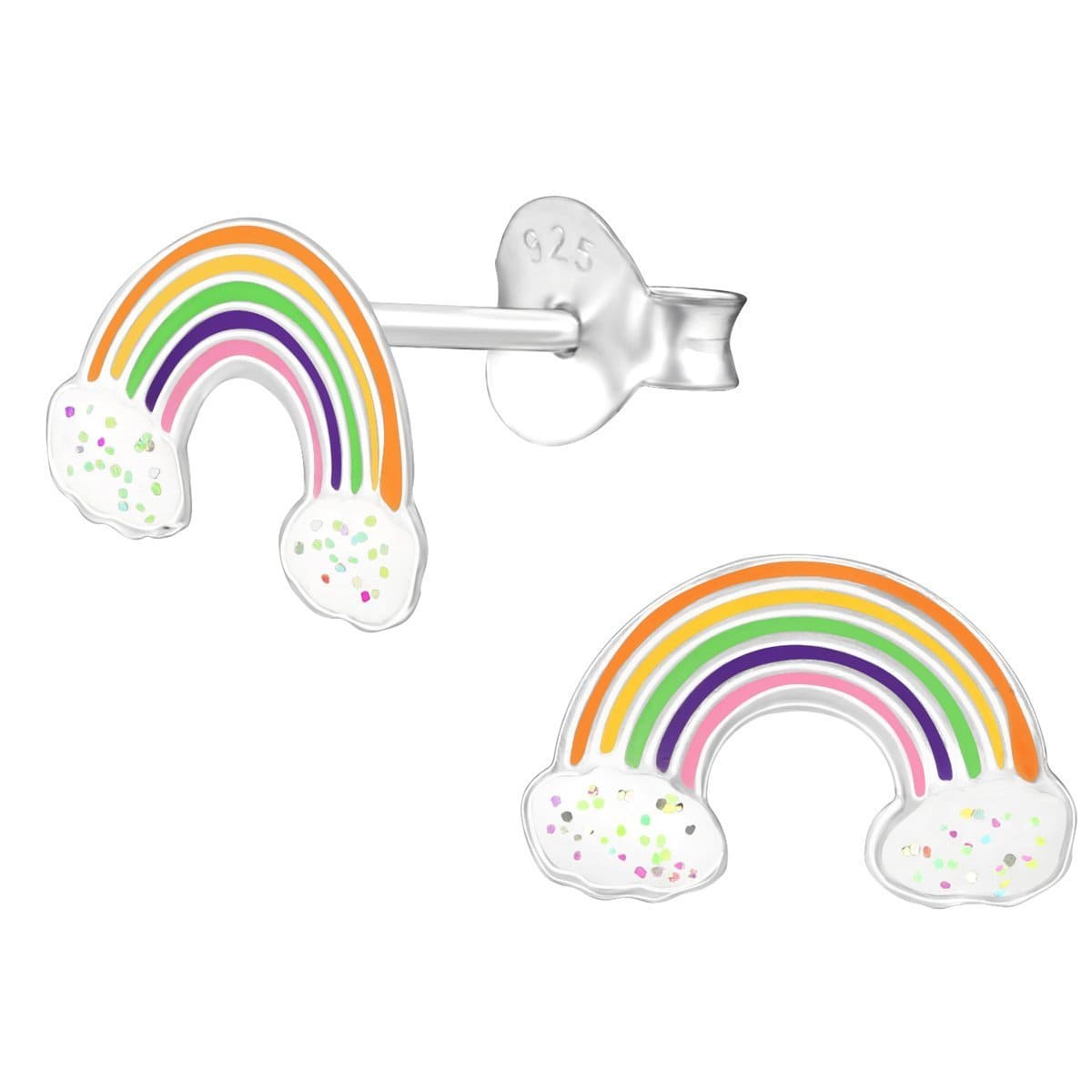 Rainbow earrings Silver for Girls