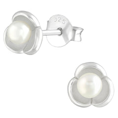 Sterling Silver Pearl Ear Studs