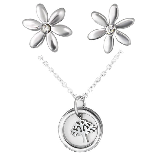 Surgical Steel Nature Set with Crystal Jewellery Set