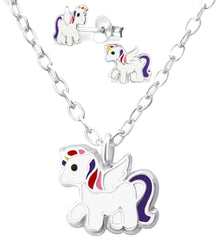 Silver Unicorn Jewellery Set for Girls