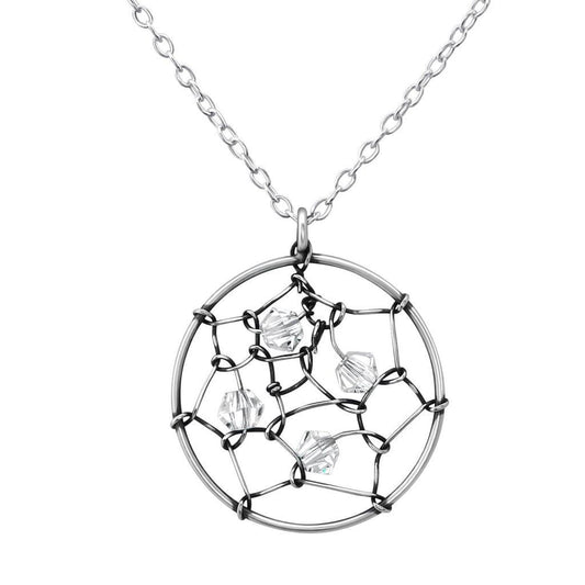 Silver Dream Catcher Necklace
