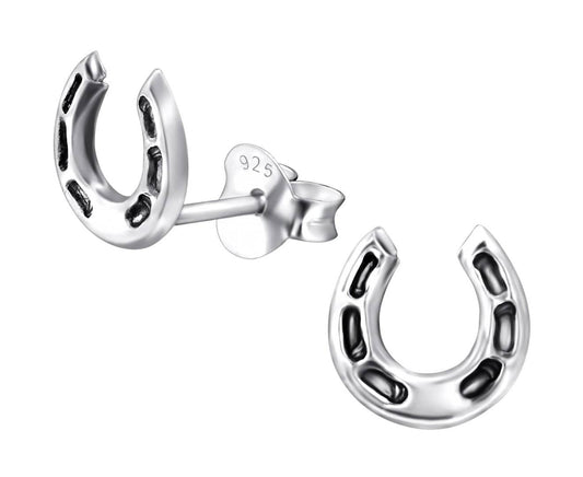 Sterling Silver Horseshoe Ear Studs