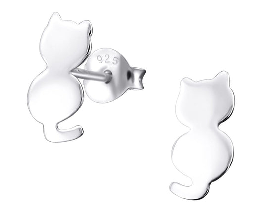 Sterling Silver Cat Ear Studs