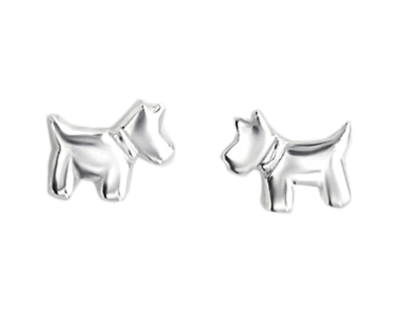 Kids Sterling Silver Crystal Dog Set