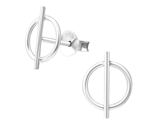 Sterling Silver Geometric Ear Studs