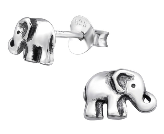 Kids Sterling Silver Elephant Ear Studs