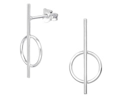 Sterling Silver Geometric Ear Studs