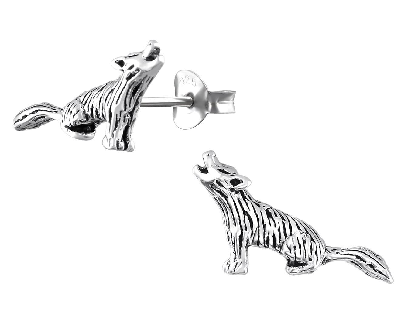 Sterling Silver Wolf Ear Studs