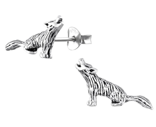 Sterling Silver Wolf Ear Studs