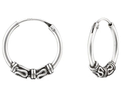 Sterling Silver 14mm Bali Hoops