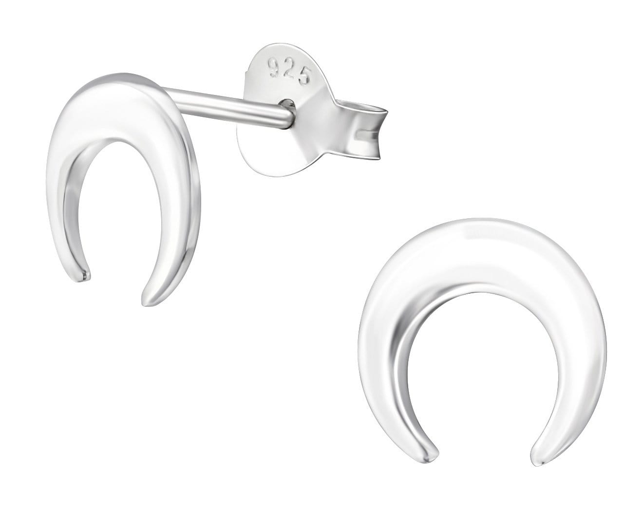 Sterling Silver Moon Ear Studs