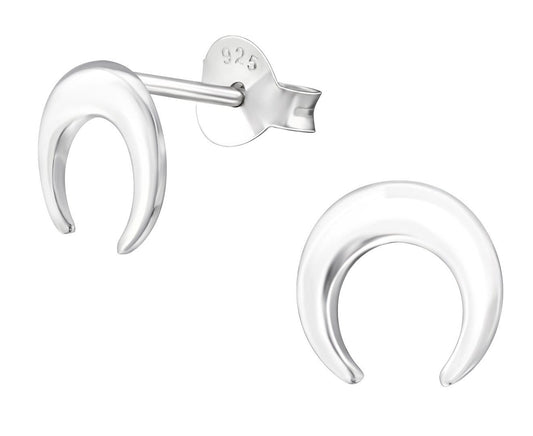 Sterling Silver Moon Ear Studs