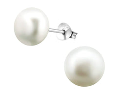 Sterling Silver 9mm Freshwater Pearl Stud Earrings