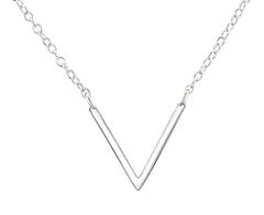 Sterling Silver V Inline Necklace