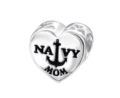 Sterling Silver Navy Mom Bead