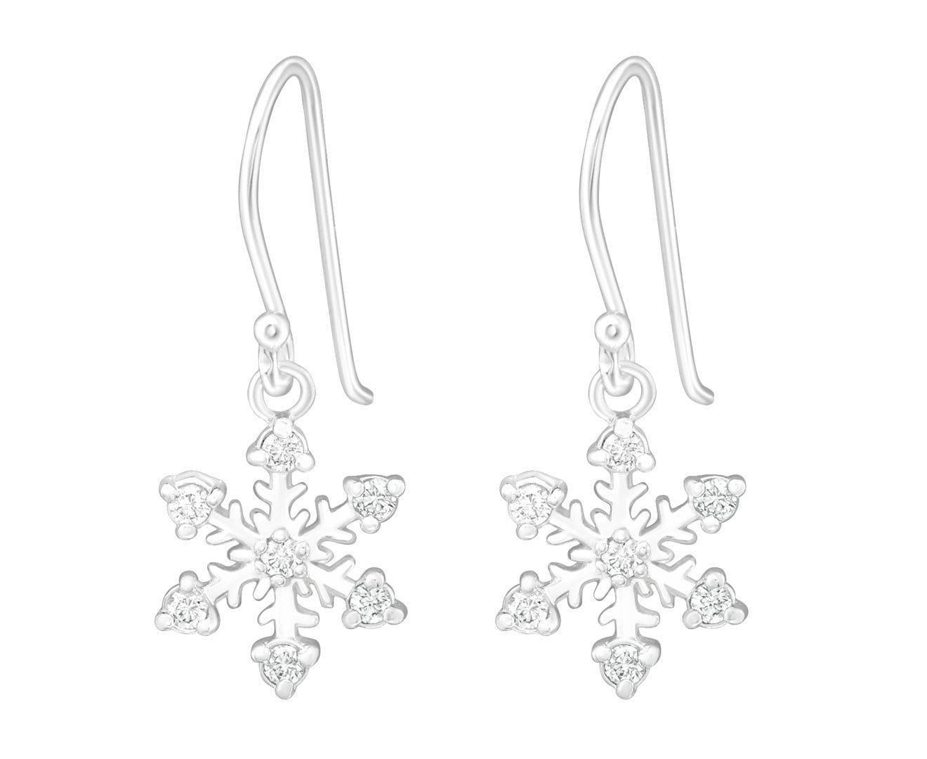Sterling Silver Snowflake Earrings