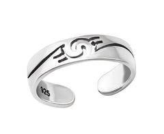 Sterling Silver Wave Adjustable Toe Ring