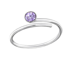 Sterling Silver Crystal Adjustable Toe Rings