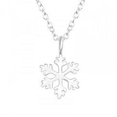 Kids Silver Snowflake Necklace