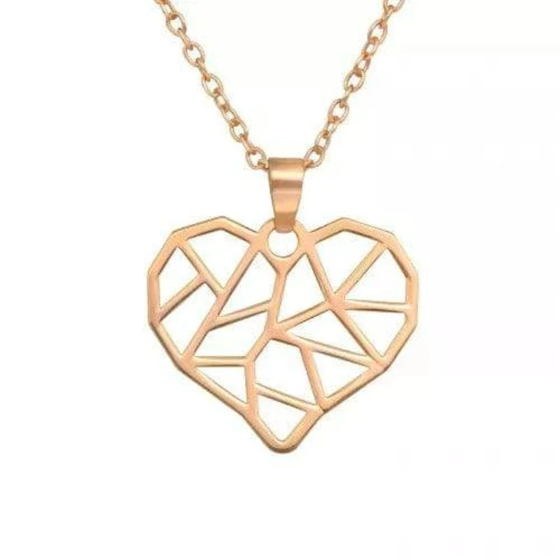 Silver Rose Gold Heart Necklace