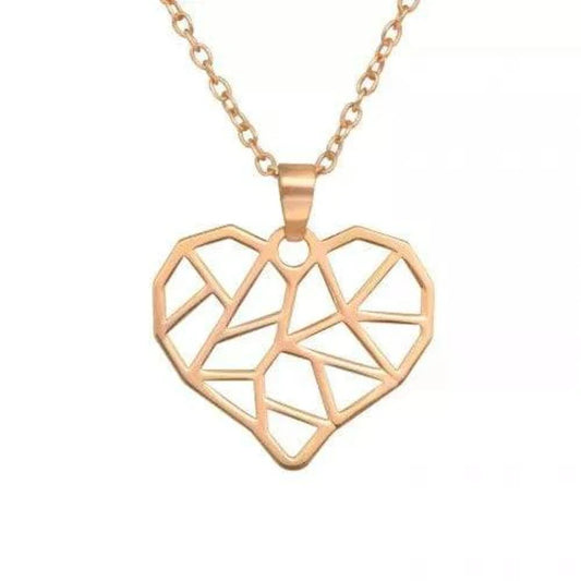 Silver Rose Gold  Heart Necklace