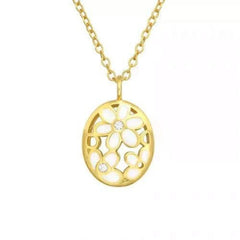 Silver Gold Flower Necklace
