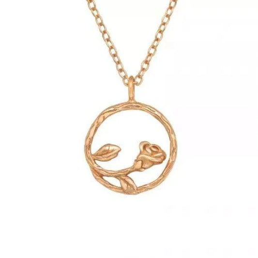 Rose Silver Gold Rose Necklace