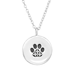 Silver Paw Print Necklace