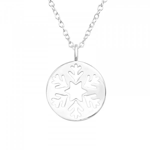 Silver Snowflake Christmas Necklace