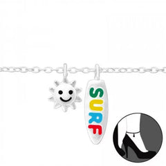 Silver Beach Surf Anklet