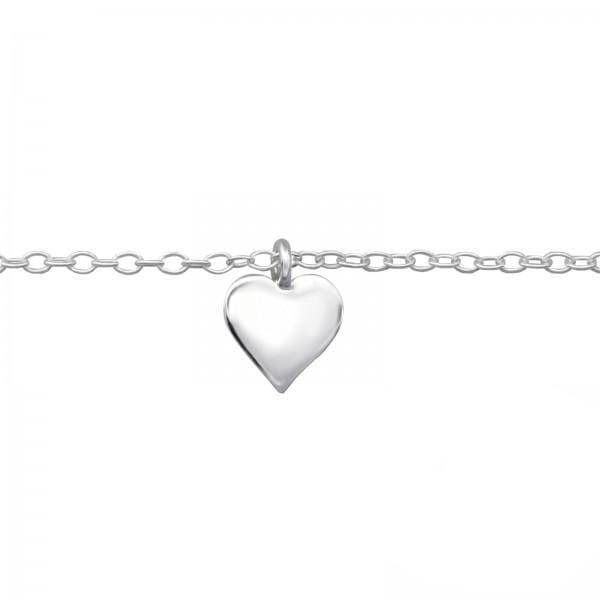 Sterling Silver Heart Anklet