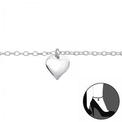 Sterling Silver Heart Anklet