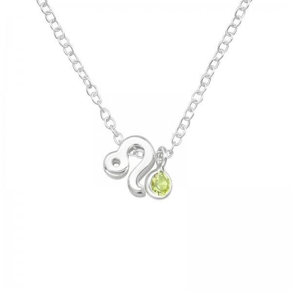 Silver Leo Zodiac Sign Necklace