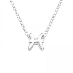 Silver Pisces Zodiac Sign Necklace